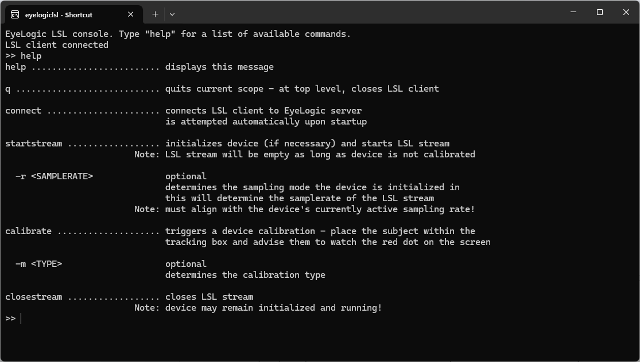eyelogic lsl shortcut